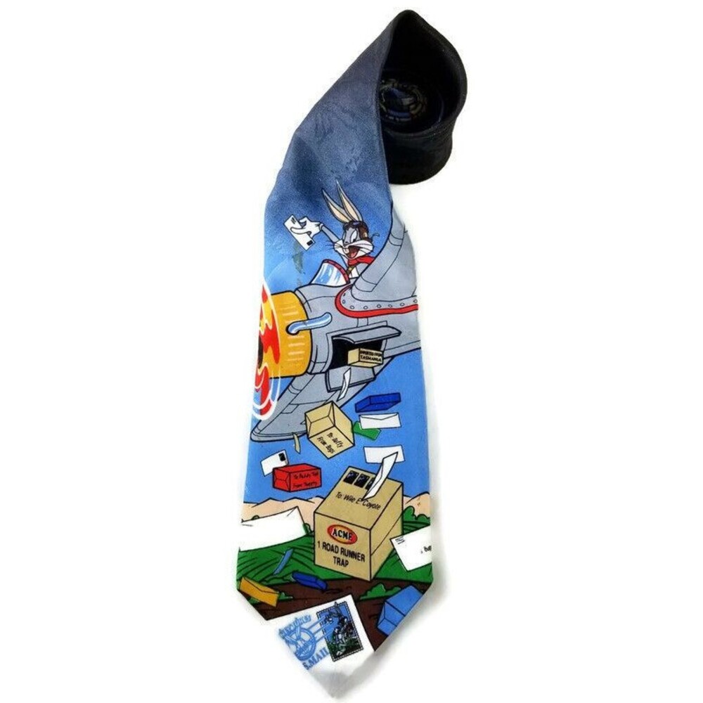 LOONEY TUNES STAMP COLLECTION Mens Tie USPS Postal Service-100% Polyester